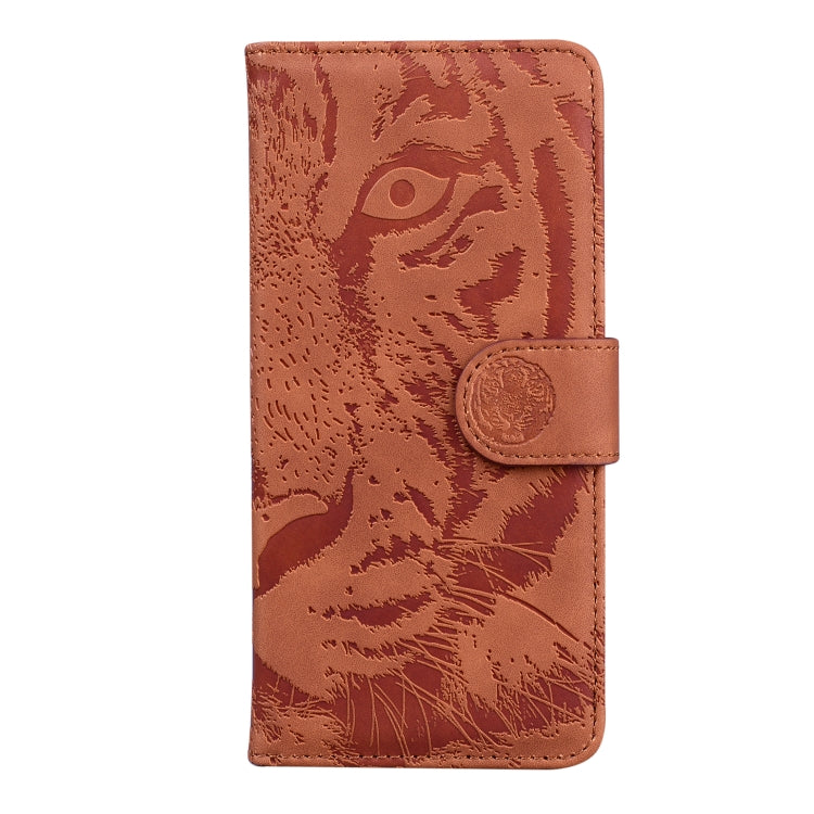 For Motorola Moto G Power 5G 2024 Tiger Embossing Pattern Leather Phone Case(Brown) - Motorola Cases by buy2fix | Online Shopping UK | buy2fix