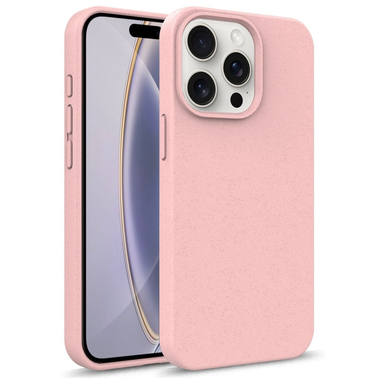 For iPhone 16 Pro Starry Series Shockproof Straw Material + TPU Protective Case(Pink) - iPhone 16 Pro Cases by buy2fix | Online Shopping UK | buy2fix