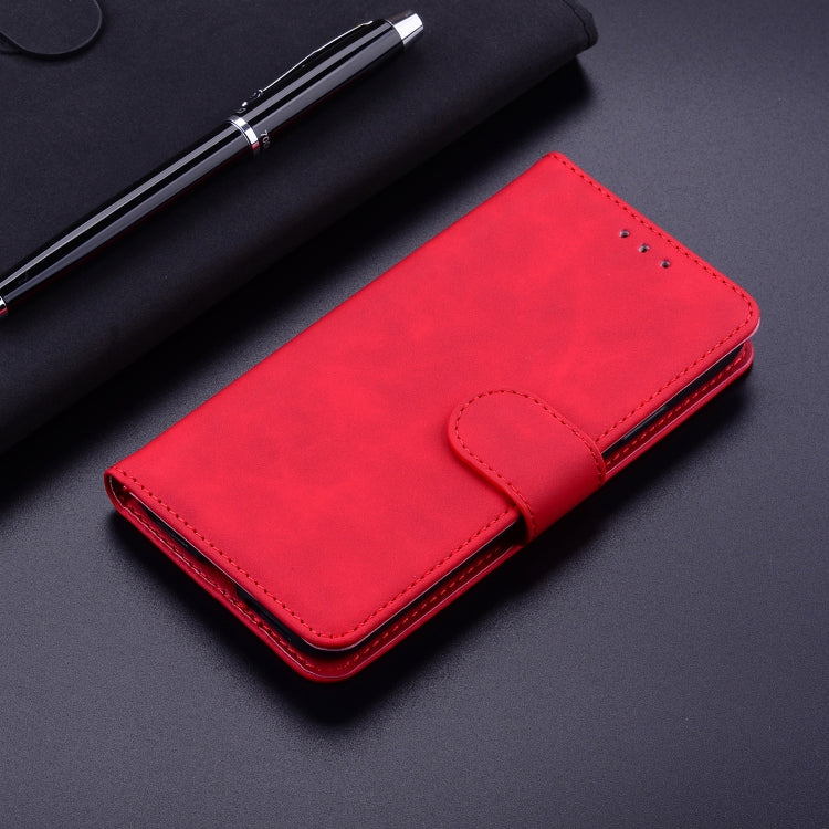 For iPhone 16 Skin Feel Pure Color Flip Leather Phone Case(Red) - iPhone 16 Cases by buy2fix | Online Shopping UK | buy2fix