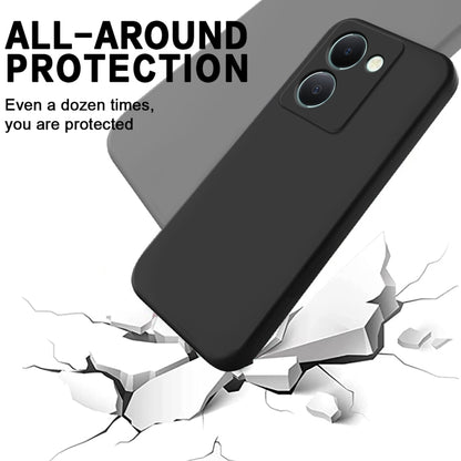 For vivo Y36 5G Pure Color Liquid Silicone Shockproof Phone Case(Black) - vivo Cases by buy2fix | Online Shopping UK | buy2fix