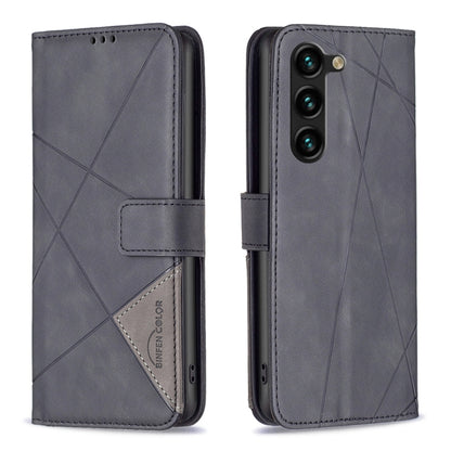 For Samsung Galaxy S24+ 5G Magnetic Buckle Rhombus Texture Leather Phone Case(Black) - Galaxy S24+ 5G Cases by buy2fix | Online Shopping UK | buy2fix