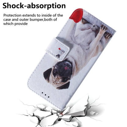 For Samsung Galaxy S24 5G Coloured Drawing Flip Leather Phone Case(Pug) - Galaxy S24 5G Cases by buy2fix | Online Shopping UK | buy2fix