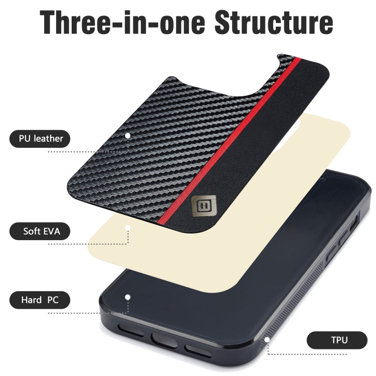 For Samsung Galaxy S24 5G LC.IMEEKE 3 in 1 Carbon Fiber Texture Shockproof Phone Case(Black) - Galaxy S24 5G Cases by LC.IMEEKE | Online Shopping UK | buy2fix