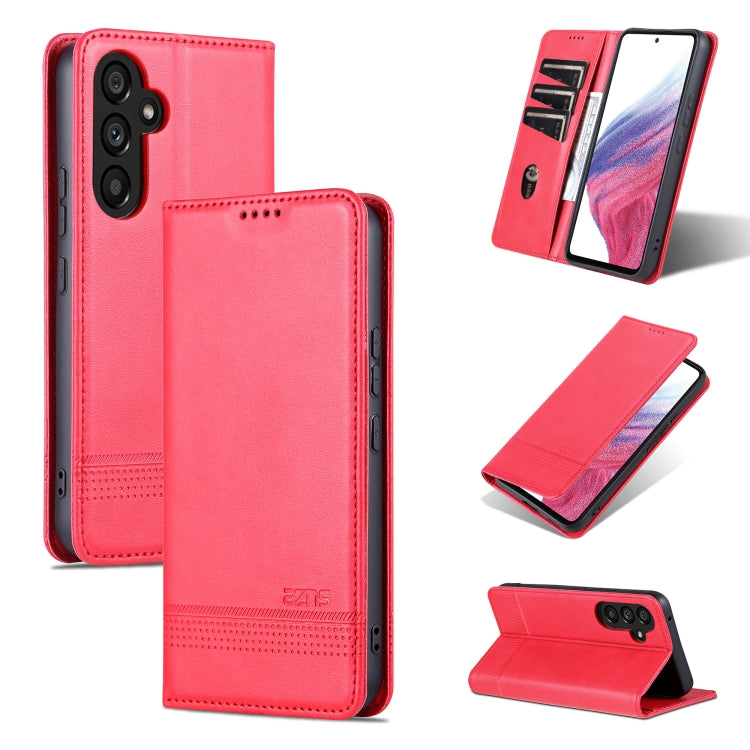 For Samsung Galaxy S23 FE 5G AZNS Magnetic Calf Texture Flip Leather Phone Case(Red) - Galaxy S23 FE 5G Cases by AZNS | Online Shopping UK | buy2fix