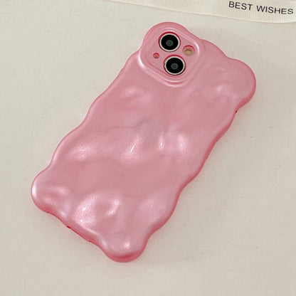 For iPhone 16 Wave Bubbles TPU Phone Case(Pearlescent Pink) - iPhone 16 Cases by buy2fix | Online Shopping UK | buy2fix