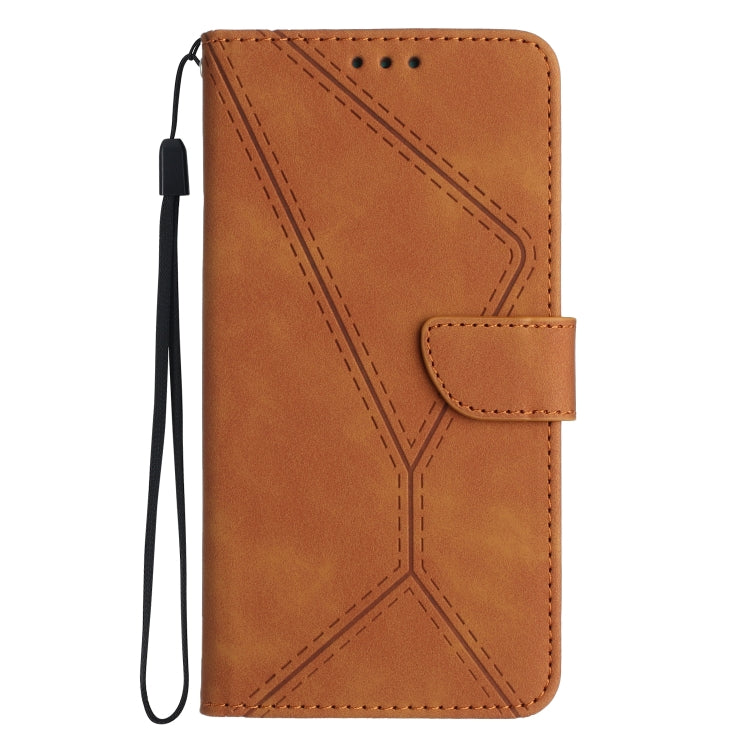 For Samsung Galaxy M34 5G Stitching Embossed Leather Phone Case(Brown) - Galaxy Phone Cases by buy2fix | Online Shopping UK | buy2fix