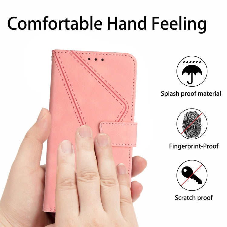 For Samsung Galaxy A05s Stitching Embossed Leather Phone Case(Pink) - Galaxy Phone Cases by buy2fix | Online Shopping UK | buy2fix