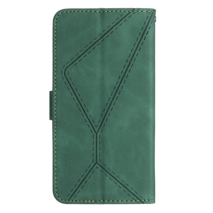 For Samsung Galaxy S24+ 5G Stitching Embossed Leather Phone Case(Green) - Galaxy S24+ 5G Cases by buy2fix | Online Shopping UK | buy2fix