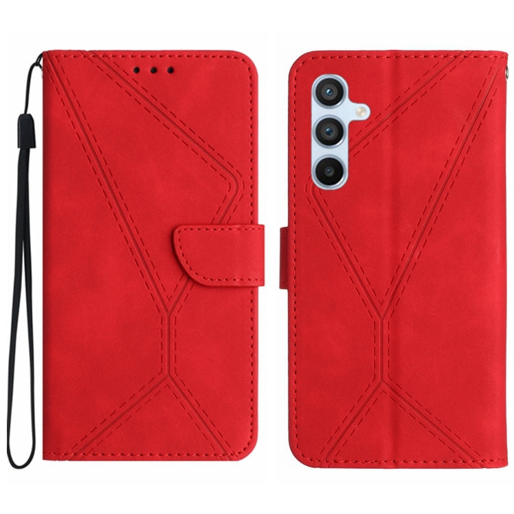 For Samsung Galaxy S24 5G Stitching Embossed Leather Phone Case(Red) - Galaxy S24 5G Cases by buy2fix | Online Shopping UK | buy2fix