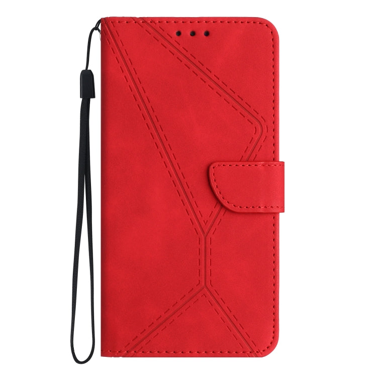 For Samsung Galaxy A55 5G Stitching Embossed Leather Phone Case(Red) - Galaxy Phone Cases by buy2fix | Online Shopping UK | buy2fix