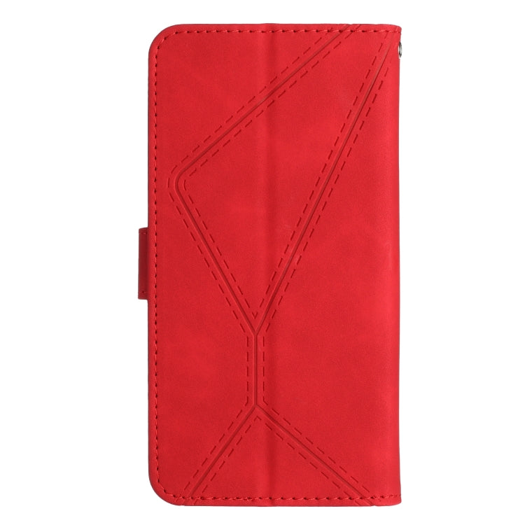 For Samsung Galaxy A55 5G Stitching Embossed Leather Phone Case(Red) - Galaxy Phone Cases by buy2fix | Online Shopping UK | buy2fix