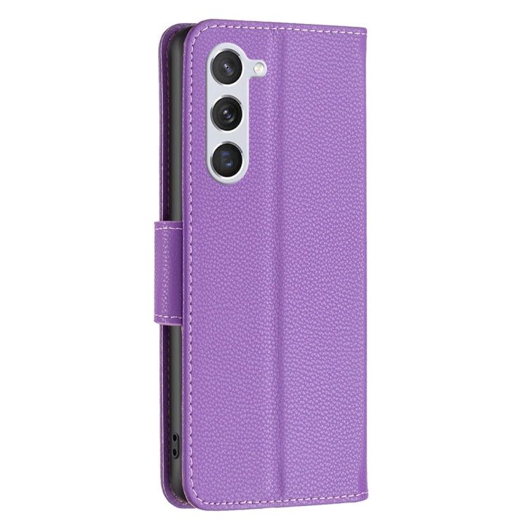 For Samsung Galaxy S24 5G Litchi Texture Pure Color Flip Leather Phone Case(Purple) - Galaxy S24 5G Cases by buy2fix | Online Shopping UK | buy2fix