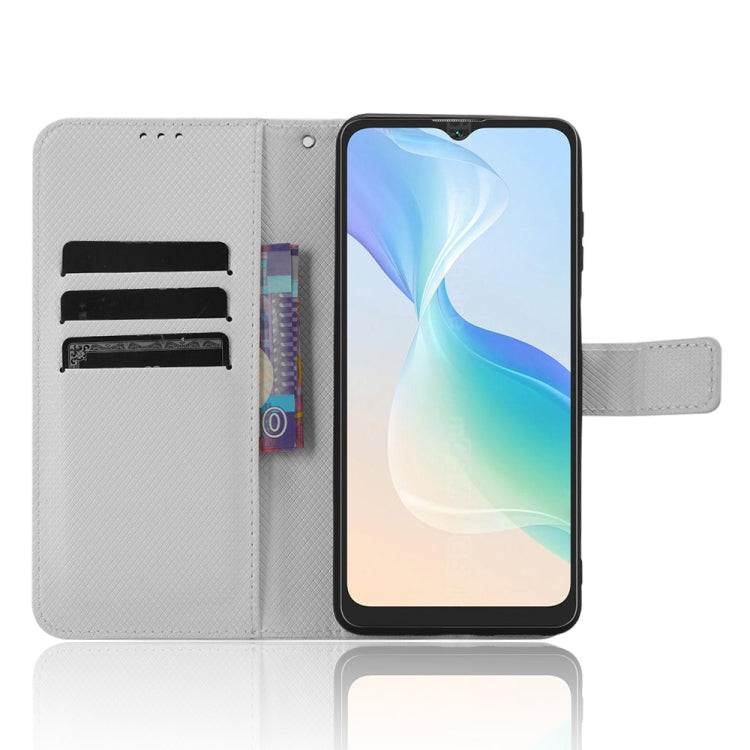 For Blackview Oscal C30 / C30 Pro Diamond Texture Leather Phone Case(White) - More Brand by buy2fix | Online Shopping UK | buy2fix