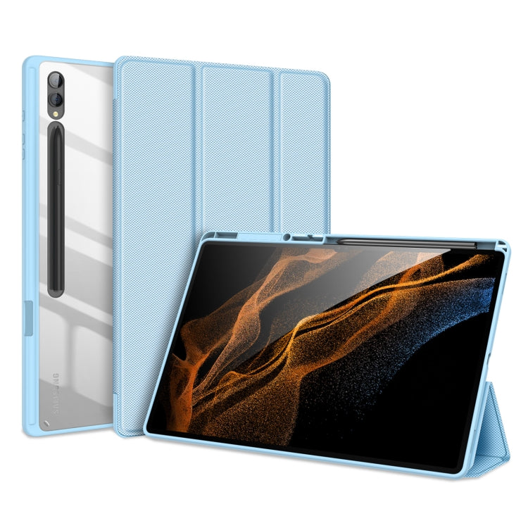For Samsung Galaxy Tab S9 Ultra DUX DUCIS TOBY Series Antiskid Leather Tablet Case with Sleep / Wake-up Function(Blue) - Galaxy Tab S9 Ultra Cases by DUX DUCIS | Online Shopping UK | buy2fix