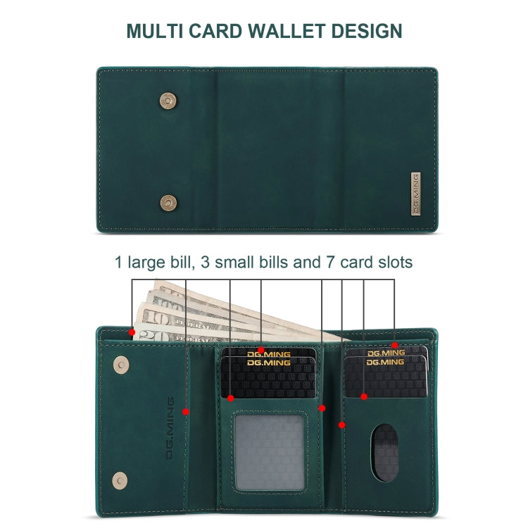 For Sony Xperia 1 VI DG.MING M1 Series 3-Fold Multi Card Wallet + Magnetic Phone Case(Green) - Sony Cases by DG.MING | Online Shopping UK | buy2fix