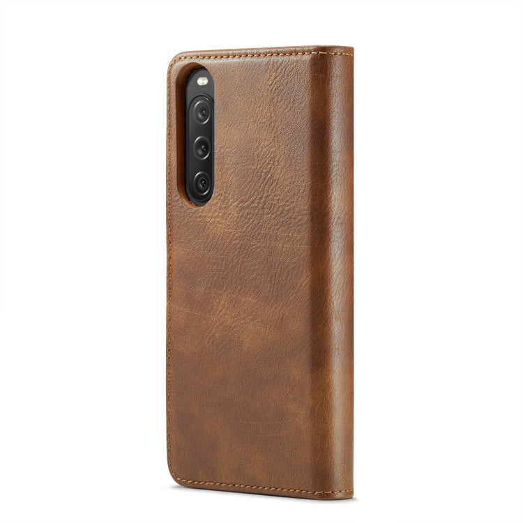 For Sony Xperia 10 V DG.MING Crazy Horse Texture Detachable Magnetic Leather Phone Case(Brown) - Sony Cases by DG.MING | Online Shopping UK | buy2fix