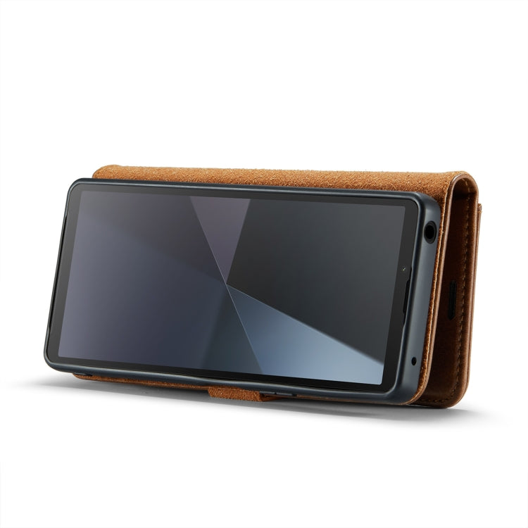 For Sony Xperia 10 VI DG.MING Crazy Horse Texture Detachable Magnetic Leather Phone Case(Brown) - Sony Cases by DG.MING | Online Shopping UK | buy2fix