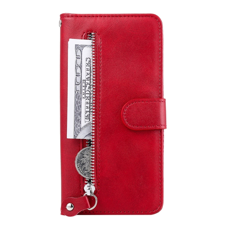For Xiaomi Redmi A3 Fashion Calf Texture Zipper Leather Phone Case(Red) - Xiaomi Cases by buy2fix | Online Shopping UK | buy2fix