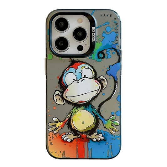 For iPhone 16 Pro Max Animal Pattern Oil Painting Series PC + TPU Phone Case(Happy Monkey) - iPhone 16 Pro Max Cases by buy2fix | Online Shopping UK | buy2fix