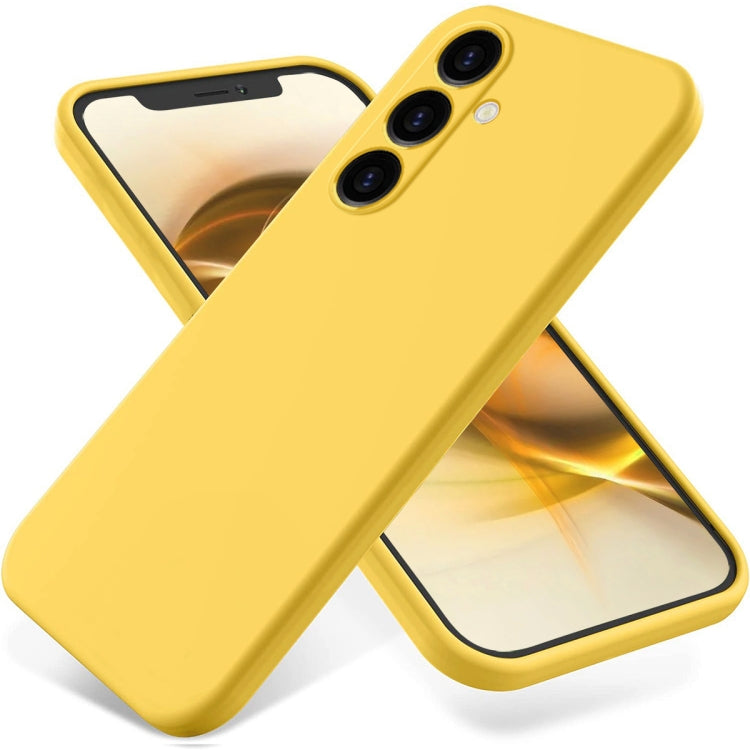 For Samsung Galaxy S23 FE 5G Pure Color Liquid Silicone Shockproof Phone Case(Yellow) - Galaxy S23 FE 5G Cases by buy2fix | Online Shopping UK | buy2fix