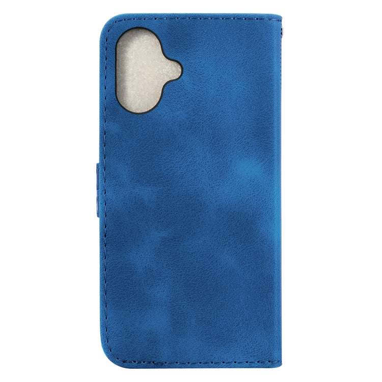 For iPhone 16 Plus Seven-shaped Embossed Leather Phone Case(Blue) - iPhone 16 Plus Cases by buy2fix | Online Shopping UK | buy2fix