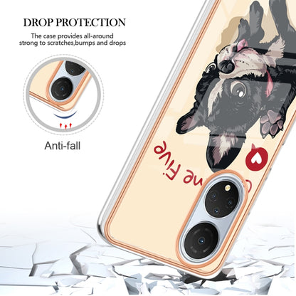 For Honor X7 Electroplating Marble Dual-side IMD Phone Case(Lucky Dog) - Honor Cases by buy2fix | Online Shopping UK | buy2fix