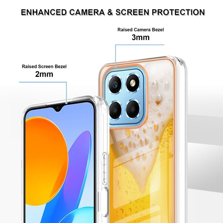 For Honor X8 5G / X6 4G Electroplating Marble Dual-side IMD Phone Case(Draft Beer) - Honor Cases by buy2fix | Online Shopping UK | buy2fix