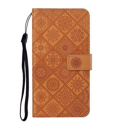 For iPhone 16 Pro Ethnic Style Embossed Pattern Leather Phone Case(Brown) - iPhone 16 Pro Cases by buy2fix | Online Shopping UK | buy2fix