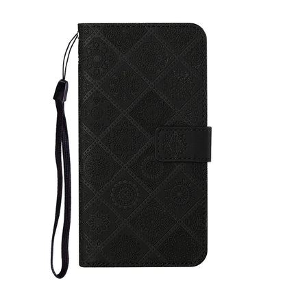 For iPhone 16 Pro Ethnic Style Embossed Pattern Leather Phone Case(Black) - iPhone 16 Pro Cases by buy2fix | Online Shopping UK | buy2fix