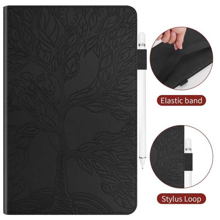 For Samsung Galaxy Tab S9 Ultra Life Tree Series Horizontal Flip Leather Tablet Case(Black) - Galaxy Tab S9 Ultra Cases by buy2fix | Online Shopping UK | buy2fix