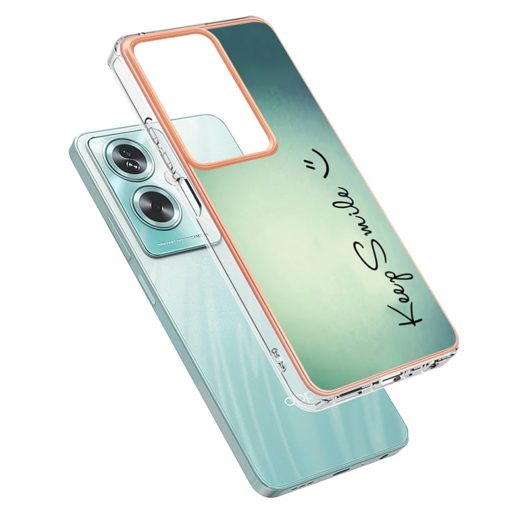 For OPPO A79 5G Global Electroplating Marble Dual-side IMD Phone Case(Smile) - OPPO Cases by buy2fix | Online Shopping UK | buy2fix