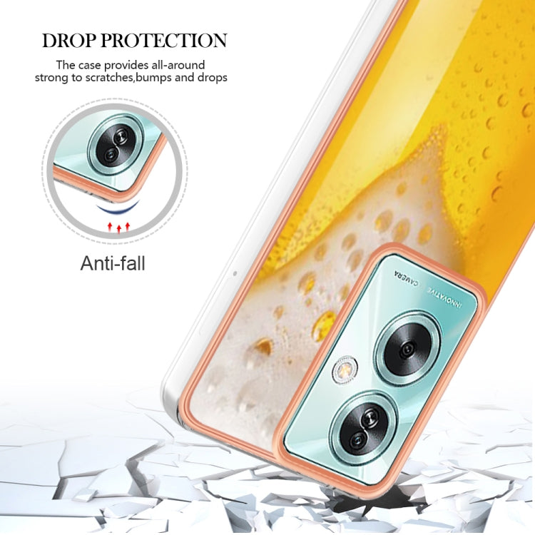 For OPPO A79 5G Global Electroplating Marble Dual-side IMD Phone Case(Draft Beer) - OPPO Cases by buy2fix | Online Shopping UK | buy2fix