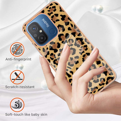 For Xiaomi Redmi 12C / 11A 4G Electroplating Marble Dual-side IMD Phone Case(Leopard Print) - Xiaomi Cases by buy2fix | Online Shopping UK | buy2fix