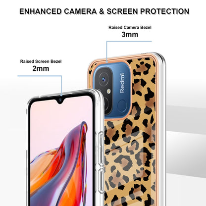 For Xiaomi Redmi 12C / 11A 4G Electroplating Marble Dual-side IMD Phone Case(Leopard Print) - Xiaomi Cases by buy2fix | Online Shopping UK | buy2fix