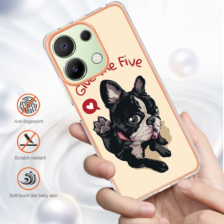 For Xiaomi Redmi Note 13 4G Global Electroplating Marble Dual-side IMD Phone Case(Lucky Dog) - Note 13 Cases by buy2fix | Online Shopping UK | buy2fix