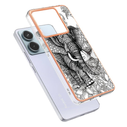 For Xiaomi Redmi Note 13 Pro 5G Global Electroplating Marble Dual-side IMD Phone Case(Totem Elephant) - Note 13 Pro Cases by buy2fix | Online Shopping UK | buy2fix