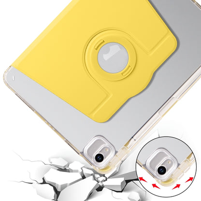 For iPad Pro 13 2024 Clear Acrylic 360 Rotation Detachable Leather Tablet Case(Yellow) - iPad Pro 13 2024 Cases by buy2fix | Online Shopping UK | buy2fix