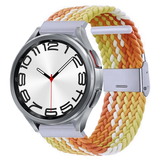 For Samsung Galaxy Watch 6 / 6 Classic Nylon Braided Metal Buckle Watch Band(Bright Orange) - Watch Bands by buy2fix | Online Shopping UK | buy2fix