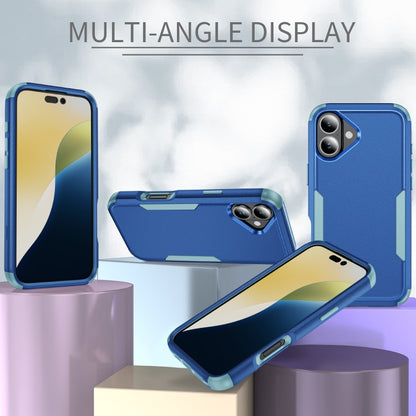 For iPhone 16 Plus Commuter Shockproof TPU + PC Phone Case(Royal Blue+Grey Green) - iPhone 16 Plus Cases by buy2fix | Online Shopping UK | buy2fix