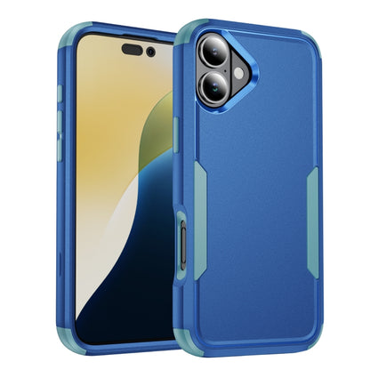 For iPhone 16 Commuter Shockproof TPU + PC Phone Case(Royal Blue+Grey Green) - iPhone 16 Cases by buy2fix | Online Shopping UK | buy2fix