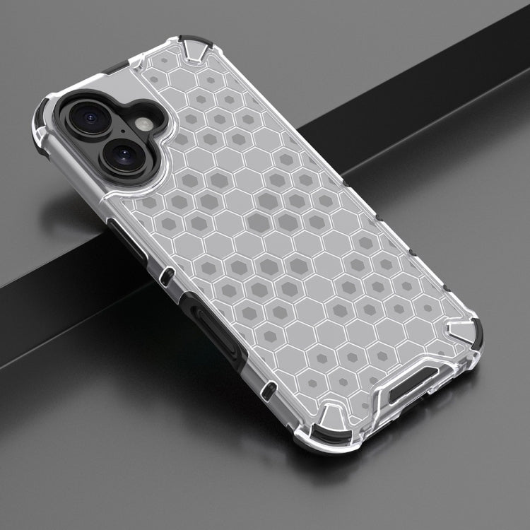 For iPhone 16 Honeycomb Shockproof Phone Case(White) - iPhone 16 Cases by buy2fix | Online Shopping UK | buy2fix