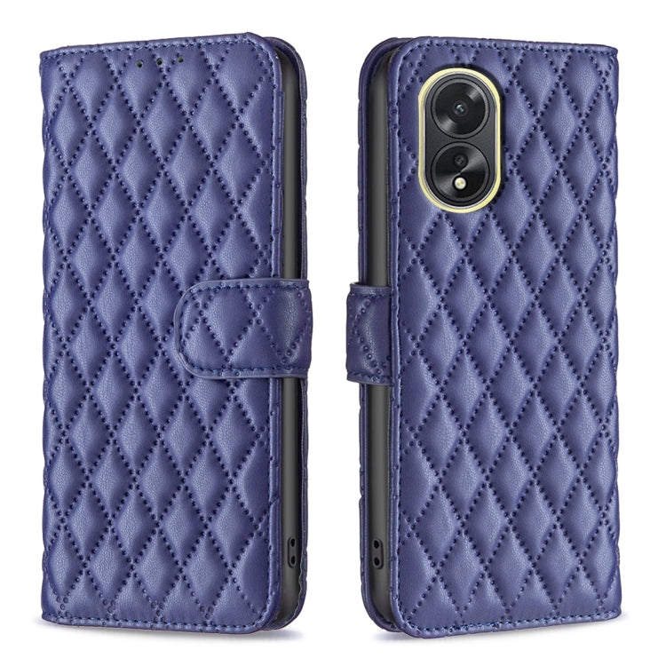 For OPPO A38 4G Diamond Lattice Wallet Flip Leather Phone Case(Blue) - A38 Cases by buy2fix | Online Shopping UK | buy2fix