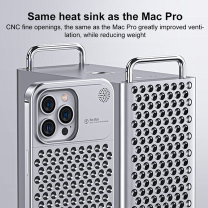 For iPhone 14 Aromatherapy Aluminum Alloy Cooling Phone Case(Silver) - iPhone 14 Cases by buy2fix | Online Shopping UK | buy2fix