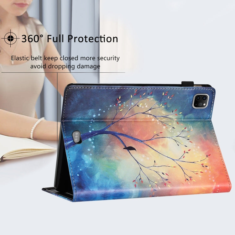 For iPad Pro 11 2024 Sewing Litchi Texture Smart Leather Tablet Case(Oil Painting Tree) - iPad Pro 11 2024 Cases by buy2fix | Online Shopping UK | buy2fix