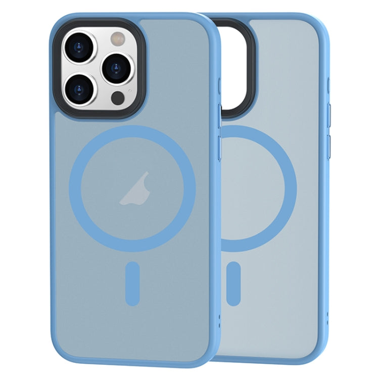 For iPhone 14 Pro Brilliant Series MagSafe Micro-frosted Anti-fingerprint PC Phone Case(Blue) - iPhone 14 Pro Cases by buy2fix | Online Shopping UK | buy2fix