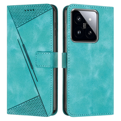 For Xiaomi 14 Dream Triangle Leather Phone Case with Lanyard(Green) - 14 Cases by buy2fix | Online Shopping UK | buy2fix