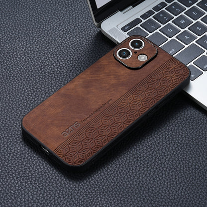 For iPhone 16 AZNS 3D Embossed Skin Feel Phone Case(Brown) - iPhone 16 Cases by AZNS | Online Shopping UK | buy2fix