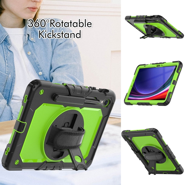 For Samsung Galaxy Tab S9 / S8 / S7 Silicone + PC Tablet Case(Black+Yellow Green) - Galaxy Tab S9 Cases by buy2fix | Online Shopping UK | buy2fix