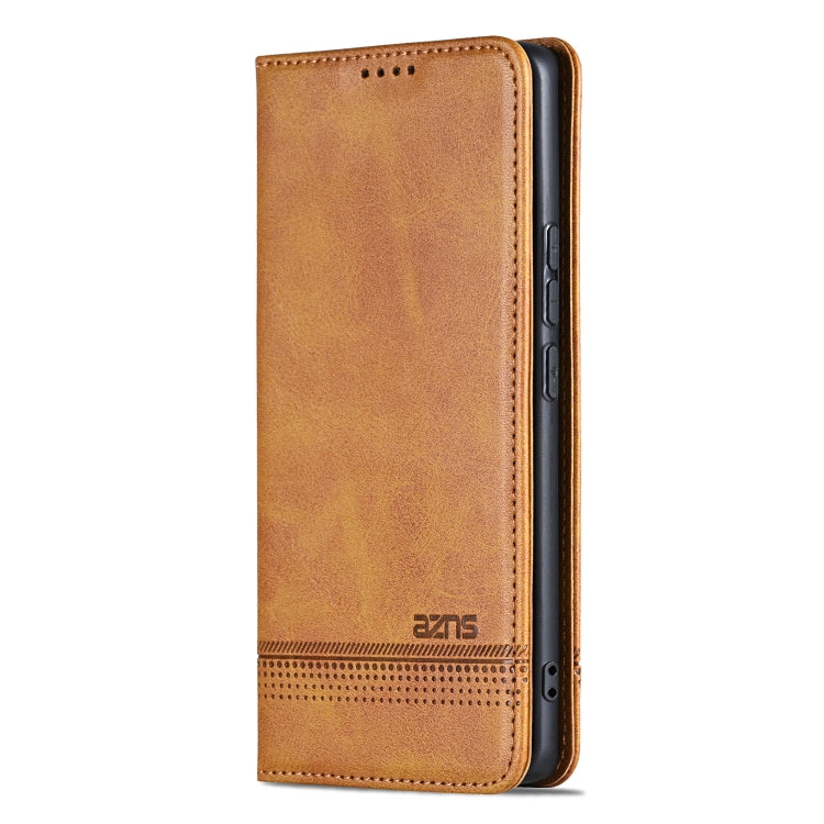 For OPPO Find X7 AZNS Magnetic Calf Texture Flip Leather Phone Case(Light Brown) - Find X7 Cases by AZNS | Online Shopping UK | buy2fix