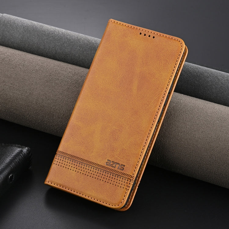 For OPPO Find X7 Ultra AZNS Magnetic Calf Texture Flip Leather Phone Case(Light Brown) - Find X7 Ultra Cases by AZNS | Online Shopping UK | buy2fix